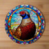 Norman the Pheasant Circular Glass Suncatcher Worktop Saver